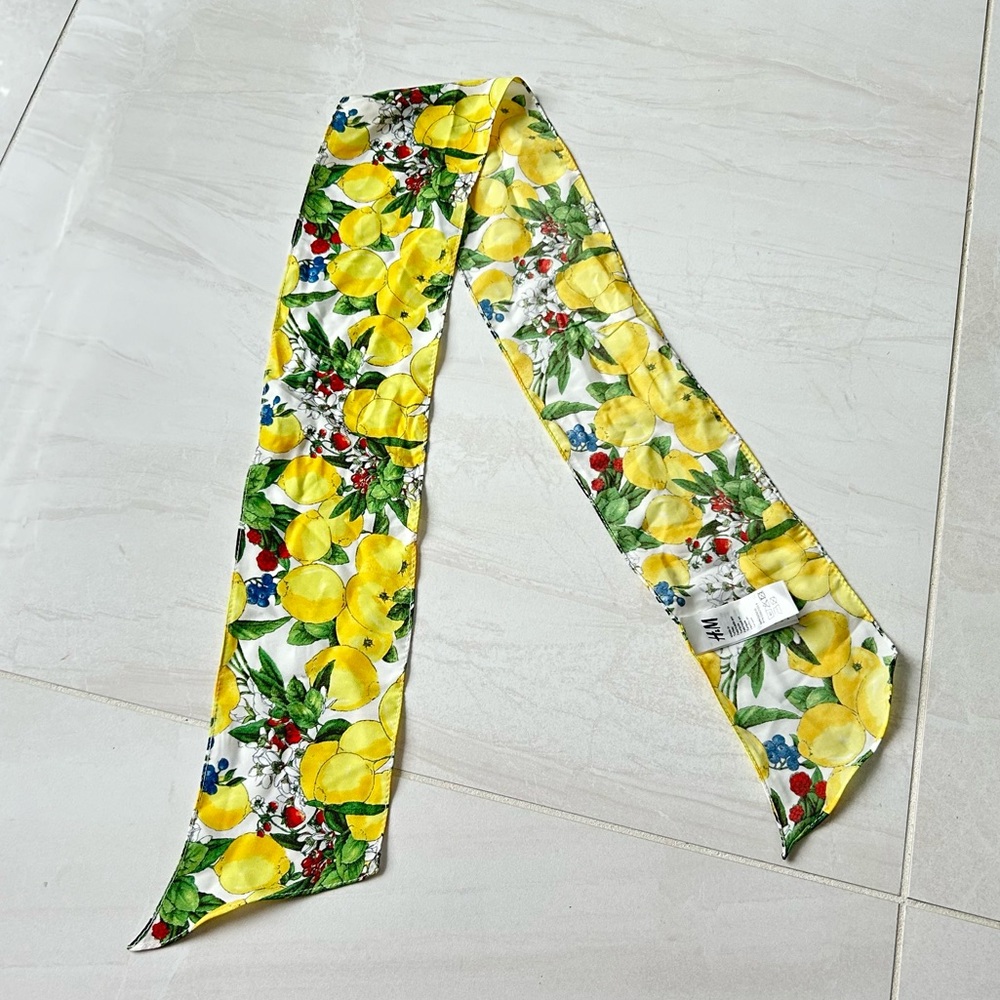 Lemon Print Handkerchief Scarf